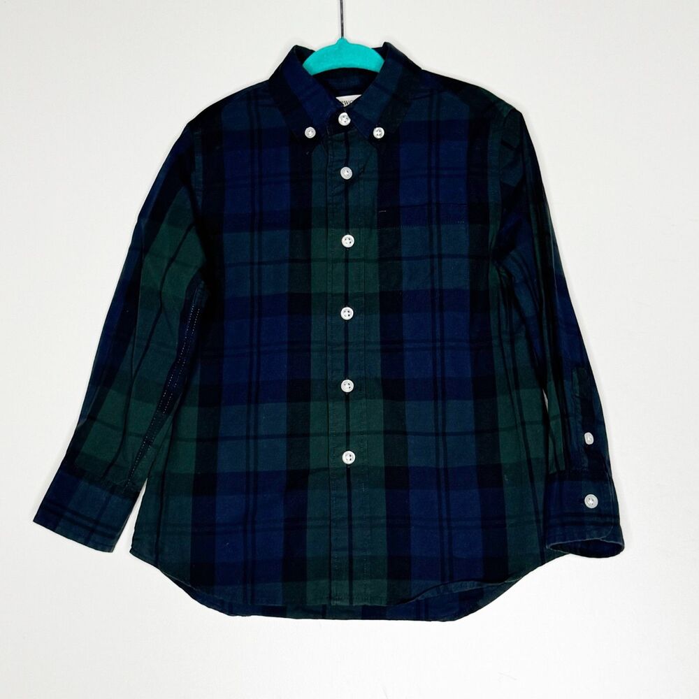CrewCuts J. Crew Long Sleeve Flex Plaid Button Down Shirt Toddler Boys Size 3